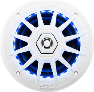Zvučnici BOSS MARINE MRGB65, 6.5", 200W, multi LED, dvosistemski, bijeli