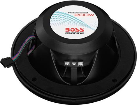 Zvučnici BOSS MARINE MRGB65, 6.5", 200W, multi LED, dvosistemski, crni
