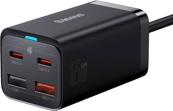 Punjač Baseus GaN3 Pro 2x USB-C + 2x USB 65W crni