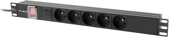 Rack naponska letva Lanberg PDU 19" 1U 10A 5x PL 2m crna C14