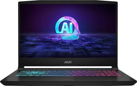 MSI Katana A15 AI B8VF-487XPL AMD Ryzen™ 7 8845HS Laptop 39.6 cm (15.6") Full HD 16 GB DDR5-SDRAM 1 TB SSD NVIDIA GeForce RTX 4060 Wi-Fi 6E (802.11ax) NoOS Black