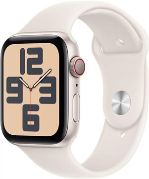APPLE Watch SE GPS + Cellular 44mm Starlight Aluminium Case with Starlight Sport Band - S/M
