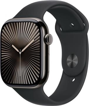 APPLE Watch Series 10 GPS + Cellular 46mm Slate Titanium Case with Black Sport Band - S/M