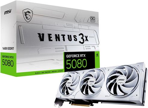Grafička kartica MSI GeForce RTX 5080 16G VENTUS 3X OC WHITE