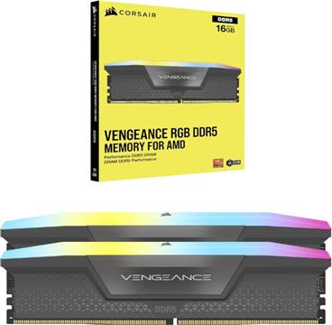 Memorija Corsair DDR5 Vengeance 32GB 6400MHz GreyDIMM CL32 2x16GB RGB XMP & EXPO, CMH32GX5M2B6400Z32