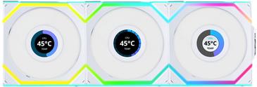 Lian Li UNI FAN SL Wireless LCD Fan, ARGB, PWM, 3-Pack incl. Controller - 120 mm, white