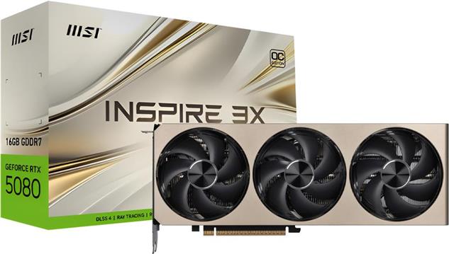 Grafička kartica MSI GeForce RTX 5080 16G INSPIRE 3X OC