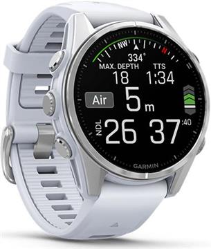 Pametni sat Garmin Fenix 8 43mm AMOLED Silver s Whitestone remenom, 010-02903-00