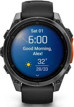 Pametni sat Garmin Fenix 8 51mm AMOLED Slate Gray s crnim remenom, 010-02905-00