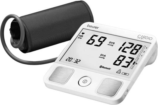 Tlakomjer za nadlakticu Beurer BM 93, bijeli, Bluetooth, s integriranim EKG elektrodama