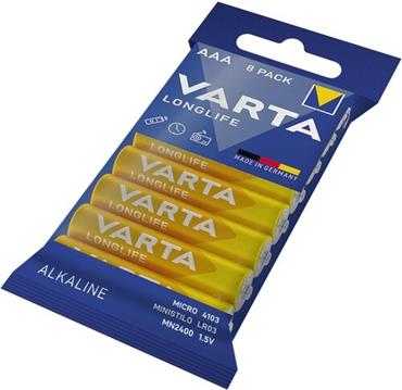 Batterie AAA (LR03) 1.5V *Varta* Longlife - 8-Pack