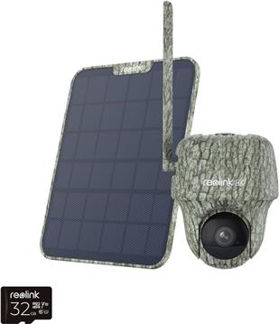 Reolink Go Series G450 with Solar Panel 2 - 4K 4G LTE PT Wildlife Cam, Animal Detection & Recognition, 360° View, 32GB microSD card