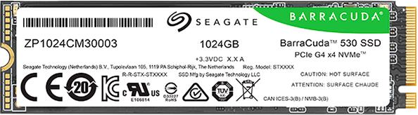 SSD SEAGATE BarraCuda 530 1.024TB M.2 2280-S2 PCIe Gen4 x4 NVMe 2.0, Read/Write: 7400/6100 MBps, TBW 600