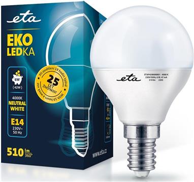 ETA LED žarulja 6W E14 [neutralno bijela, 4000K, 510lm]