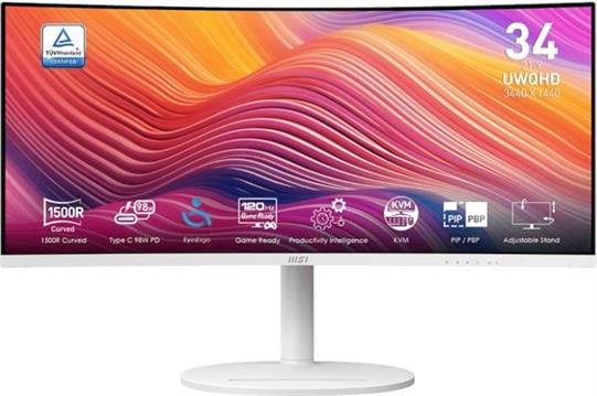 Monitor MSI Modern MD342CQPW 34" / UWQHD / 120Hz / 1ms MPRT / curved / white