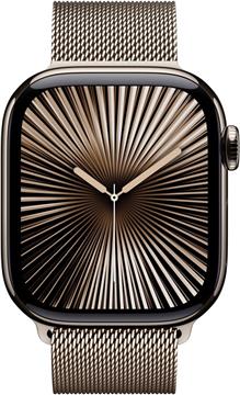 Apple Watch Series 10 GPS + Cellular 42mm Gold Titanium Case with Gold Milanese Loop