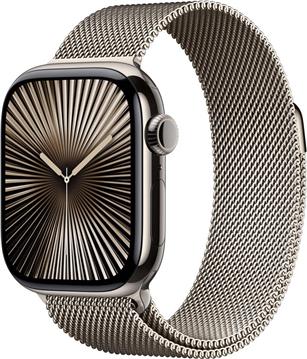 Apple Watch Series 10 GPS + Cellular 42mm Natural Titanium Case with Natural Milanese Loop