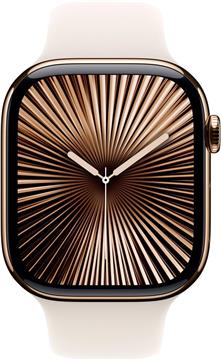 APPLE Watch Series 10 GPS + Cellular 46mm Gold Titanium Case with Starlight Sport Band - S/M