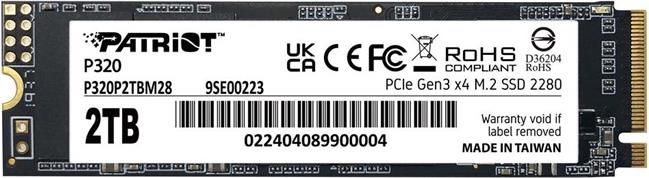 Patriot Memory P320 2 TB M.2 PCI Express 3.0 NVMe