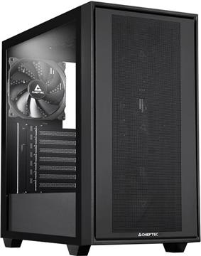 Chieftec Midi Tower GS-03B-BLK-OP, Schwarz Black