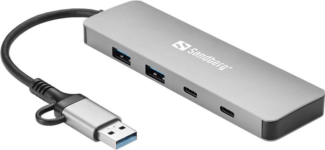 Sandberg Node USB-C/A to 2xusb-A+2xusb-C