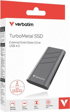Verbatim TurboMetal 2TB SSD USB4 vanjski disk, R/W: 3700/3600 MB/s