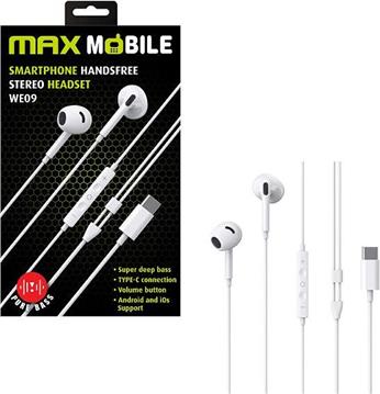 MAXMOBILE SLUŠALICE HANDSFREE WE09TYPE-C bijela