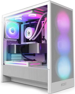 Kućište H5 Flow RGB (2024), White, Tempered Glass, CC-H52FW-R1