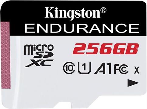 High Endurance 256 GB microSDXC (white/black, UHS-I U1, Class 10, A1)