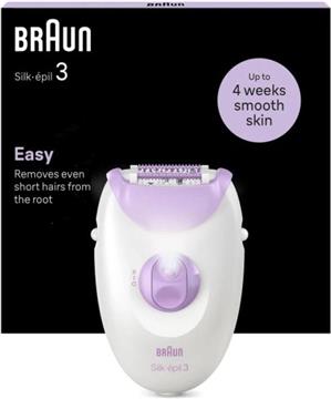 Epilator Braun Silk-épil 3-000, bijelo-lila