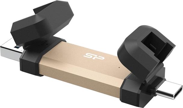 Silicon Power DS72 USB flash drive 500 GB USB Type-A / USB Type-C 3.2 Gen 2 (3.1 Gen 2) Gold