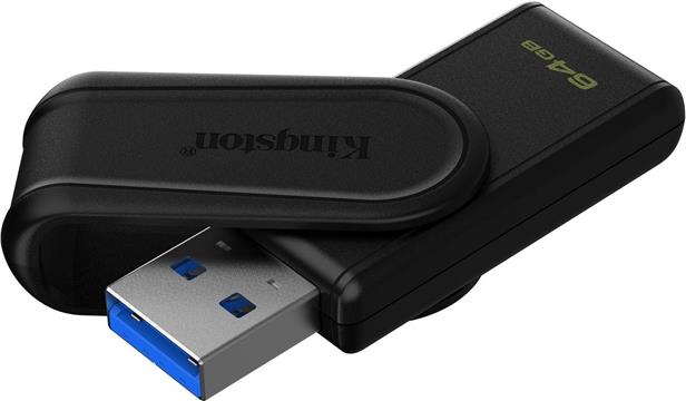 Kingston Technology DataTraveler 64GB Portable USB 3.2 Gen 1 Exodia S (Black/Black)