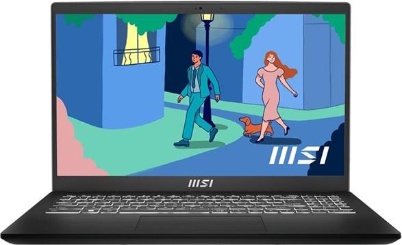 MSI Modern 15 B13M-1086PL Intel® Core™ i7 i7-1355U Laptop 39.6 cm (15.6") Full HD 16 GB DDR4-SDRAM 512 GB SSD Wi-Fi 6E (802.11ax) Windows 11 Black