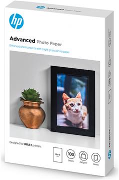 Papir InkJet HP ADVANCED 10x15/100, Photo, Glossy, 250 g/m2, 100 listova