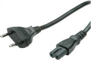 Roline VALUE naponski kabel za prijenosnike, Euro na 2 polni IEC320-C7, crni, 1.8m