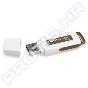 USB stick Kingston 1GB DTI, USB 2.0, Brzina čitanja 6 MB/s, Brzina pisanja 3 MB/s, bijelo-crni