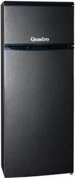 Hladnjak Quadro DFR-2600A Black, 260 l, 2 vrata, Staklene police+prozirne police u vratima, A klasa
