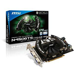 Grafička kartica MSI PCI-E nVidia GeForce N450, Cyclone,1GB DDR5, 2DVI, HDMI, DX11
