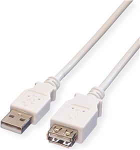 USB kabel 0,8m, AM - AF, Roline, bijeli