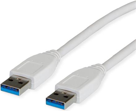 USB 3.0 kabel 1,8m, AM -AM, Roline, bijeli