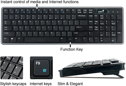 Tipkovnica Genius LuxeMate i220, USB, Crna
