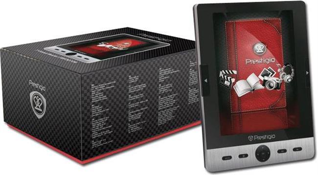 E-Book Reader Prestigio PER3072B (7" 800x600 TFT, Text/Audio/Image/Video, USB/Headset Port, Black/Be