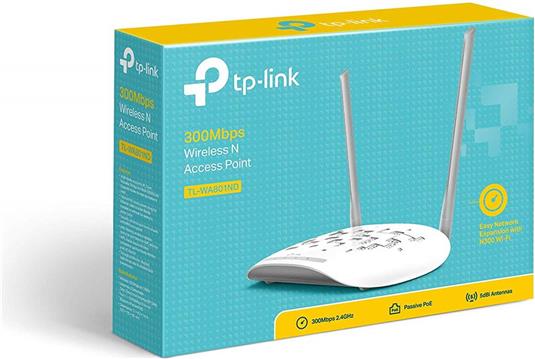 Access Point TP-Link TL-WA801ND Wireless N 300Mbps (2.4GHz), 802.11n/g/b, Passive PoE Supported, QS