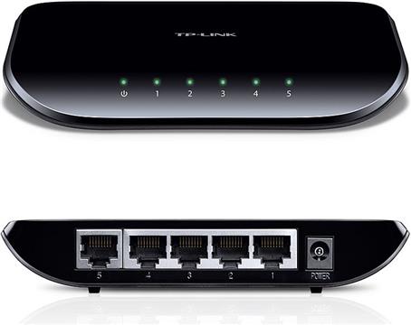 TP-Link TL-SG1005D 5-port Gigabit Desktop Switch, 5×10/100/1000M RJ45 ports, plastic case