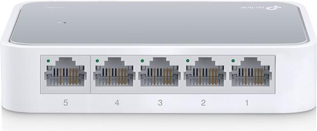 TP-Link 5-port Unmanaged mini Desktop Switch, 5×10/100M RJ45 ports, Plastic case, TL-SF1005D