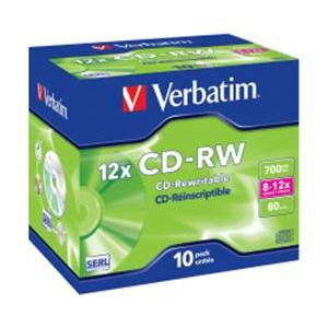 CD-RW Verbatim DataLife Plus 700MB 8-12× 10pk JC