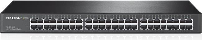 TP-Link TL-SG1048 48-port Gigabit Switch, 48×10/100/1000M RJ45 ports, 1U 19" rack-mountable steel case