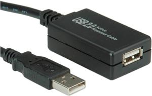 USB kabel 12m aktivni, AM - AF, Roline, crni