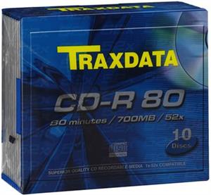 CD-R Traxdata, Kapacitet 700MB, 10 komada, Brzina 52x