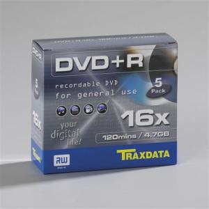 DVD+R Traxdata BOX 5, Silver, Kapacitet 4, 7 GB, 5 komada box, Brzina 16x